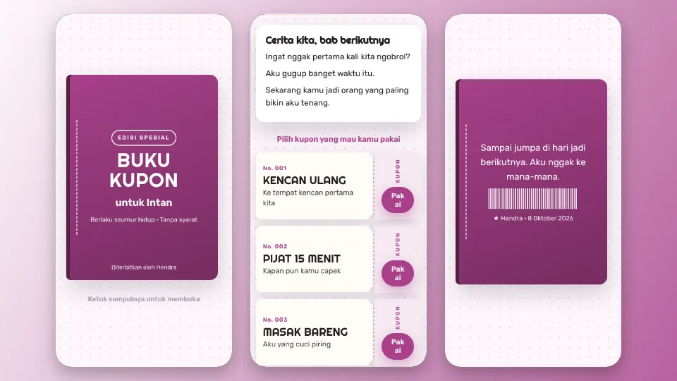 Pratinjau template Buku Kupon